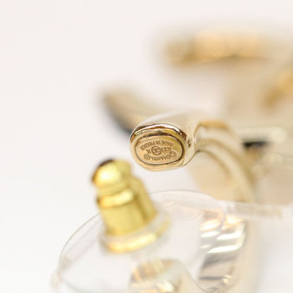 Chanel Gold Big Comic Mark Hoop Earrings