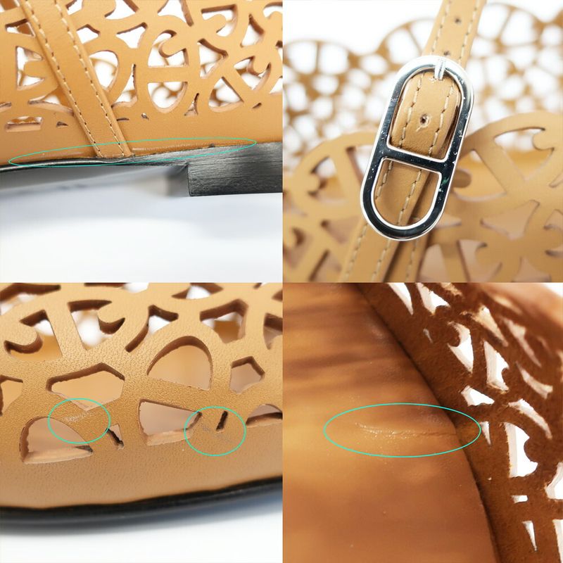 Hermes Ballet Shoes Meri Chaine D'ancre Natural Calf Notation