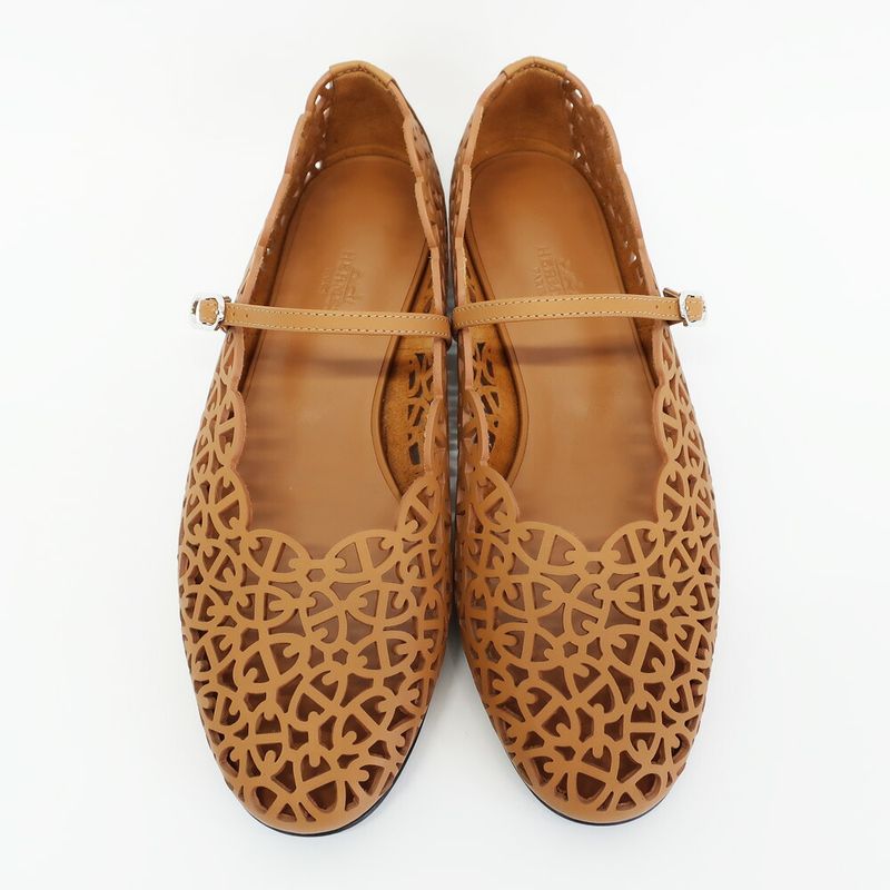 Hermes Ballet Shoes Meri Chaine D'ancre Natural Calf Notation