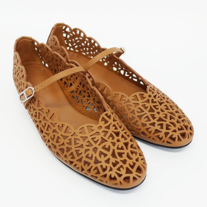 Hermes Ballet Shoes Meri Chaine D'ancre Natural Calf Notation
