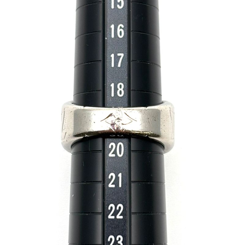 Louis Vuitton Ring Signet Monogram Metal Silver Plated