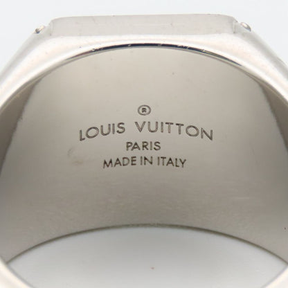 Louis Vuitton Ring Signet Monogram Metal Silver Plated