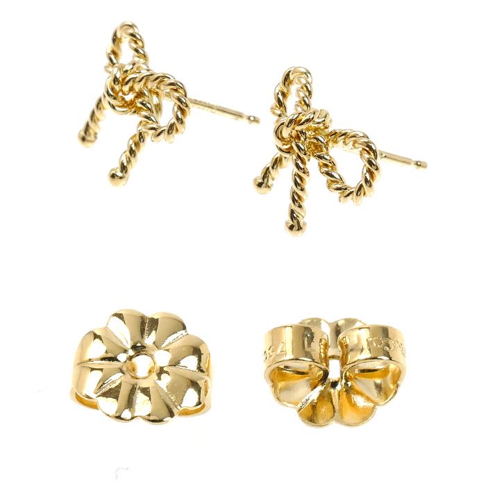 Tiffany & Co 18K Yellow Gold Twisted Ribbon Earrings