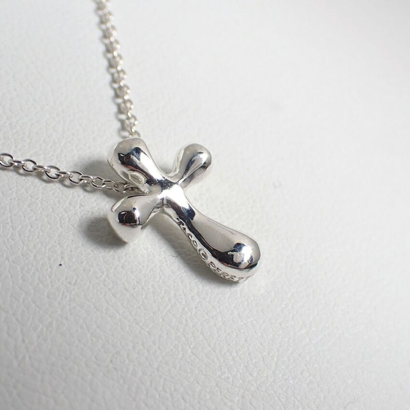 Tiffany & Co 925 Small Cross Pendant Necklace