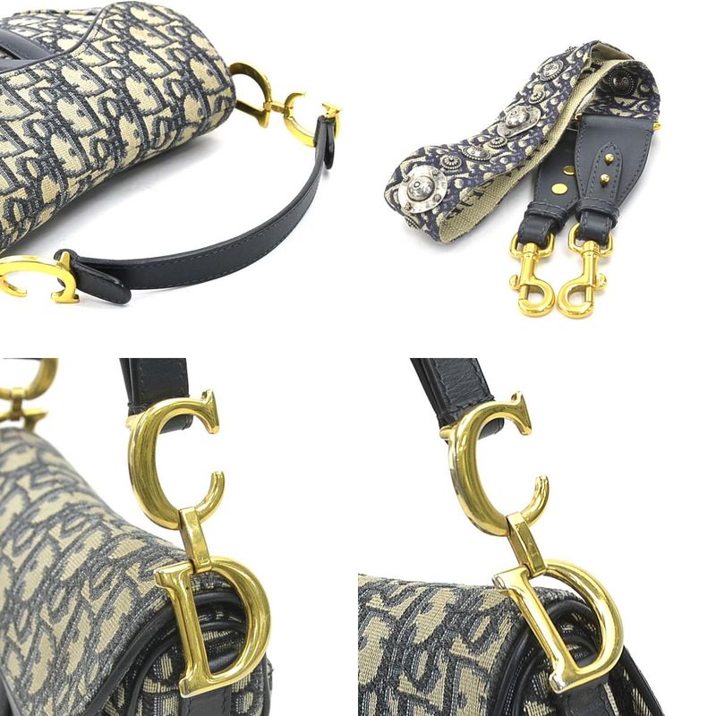 Dior Saddle Bag Leather Canvas