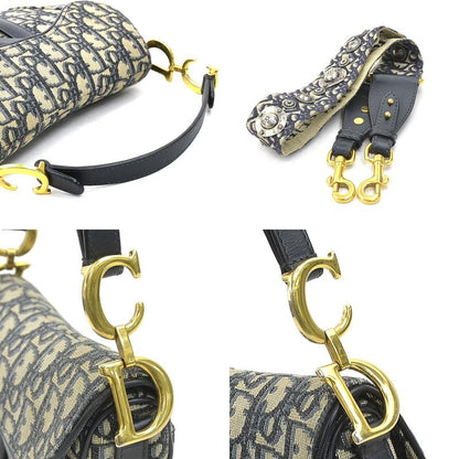 Dior Saddle Bag Leather Canvas