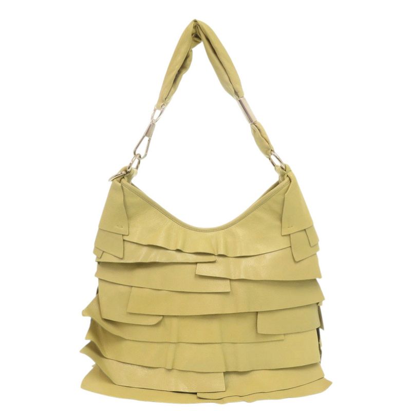 Saint Laurent Yves Tropez Leather Yellow Handbag
