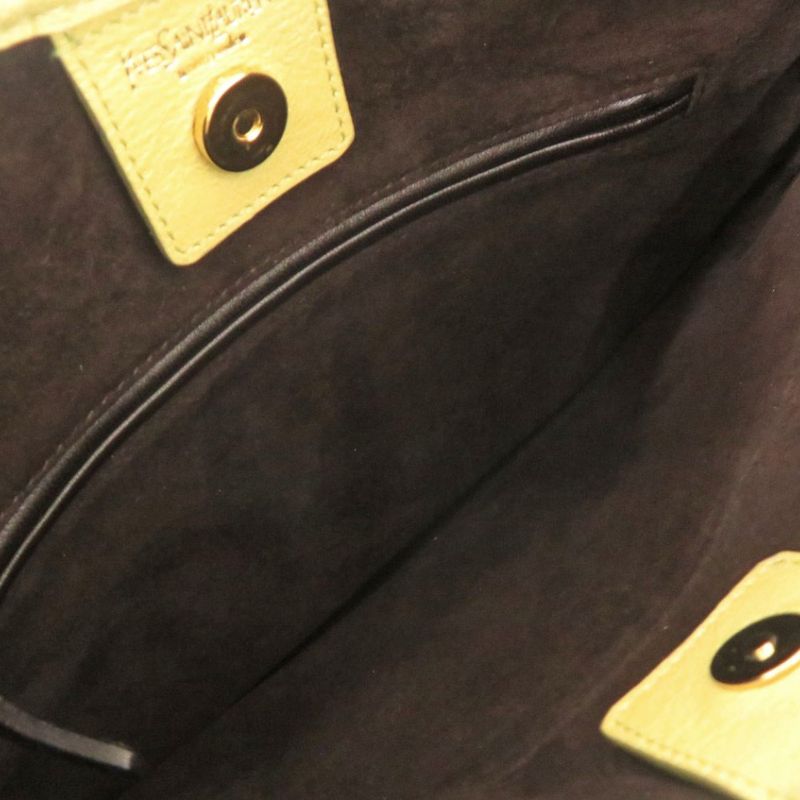 Saint Laurent Yves Tropez Leather Yellow Handbag