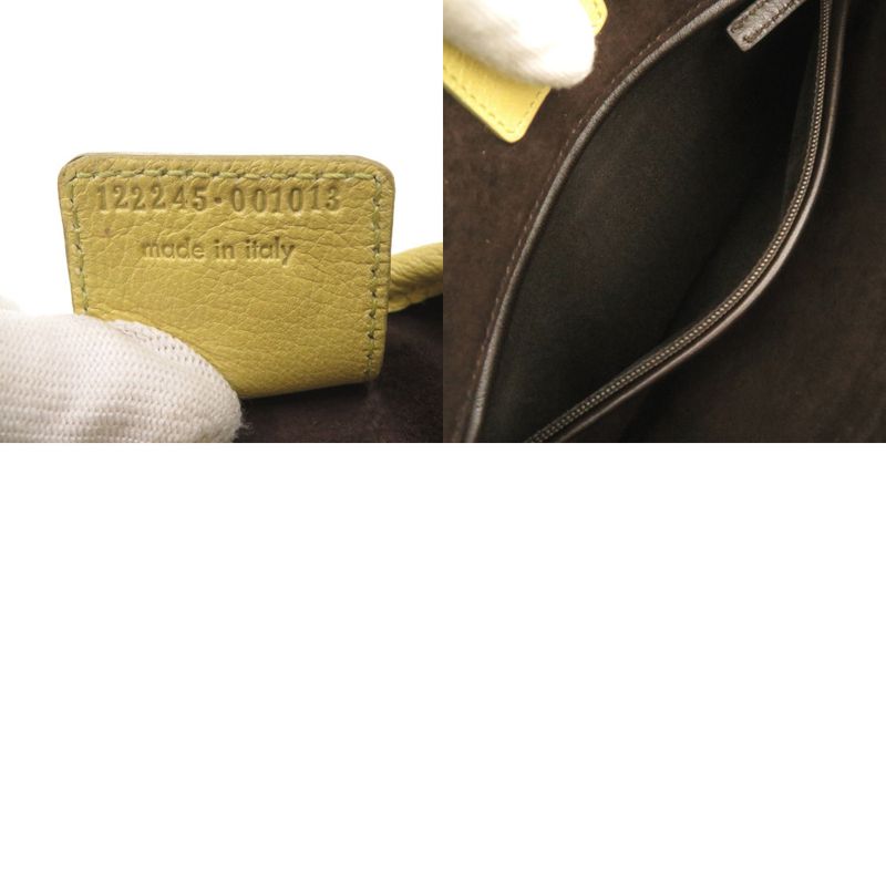 Saint Laurent Yves Tropez Leather Yellow Handbag
