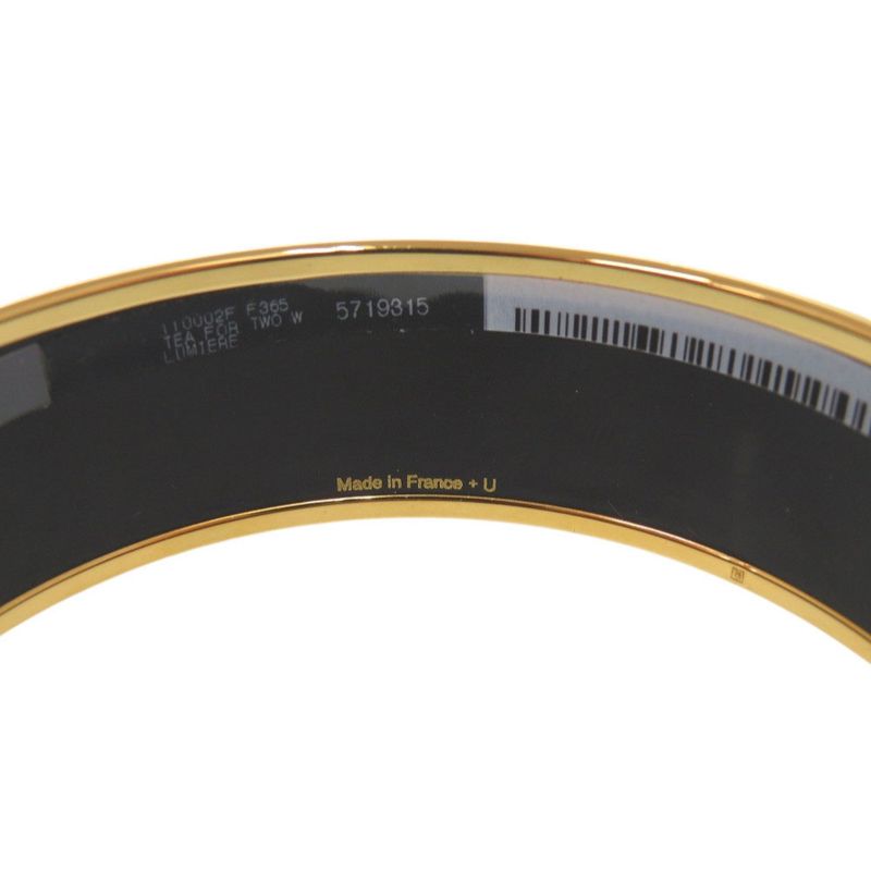 Hermes Enamel GM Tea for Two Metal Multicolor Bangle Bracelet