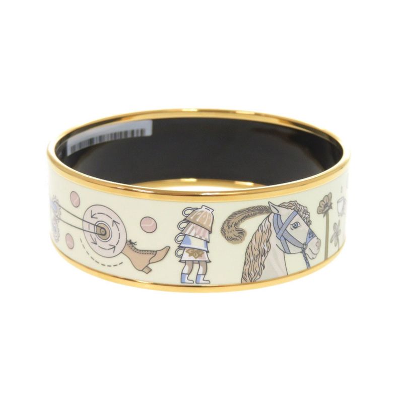 Hermes Enamel GM Tea for Two Metal Multicolor Bangle Bracelet