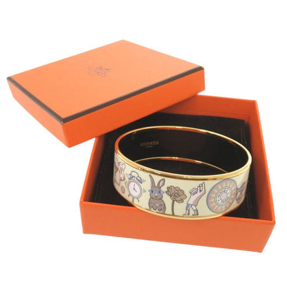 Hermes Enamel GM Tea for Two Metal Multicolor Bangle Bracelet