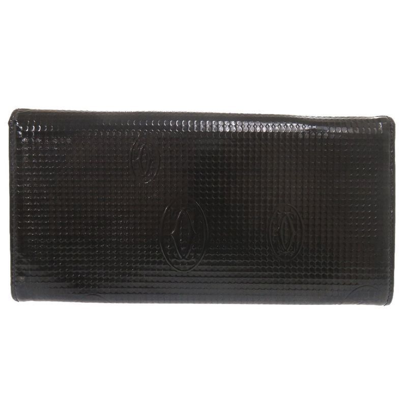 Cartier Happy Birthday Patent Leather Black Wallet