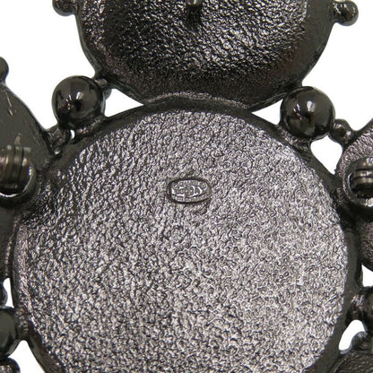 Chanel CC Logo Metal Black Silver Brooch