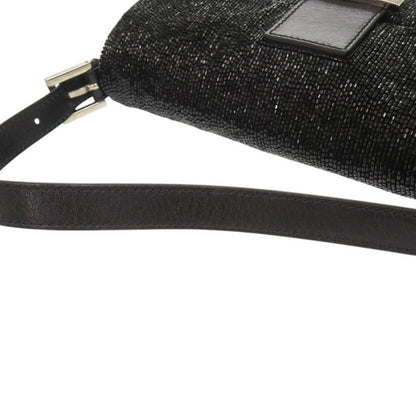 Fendi Mamma Bucket Beads Leather Black Handbag