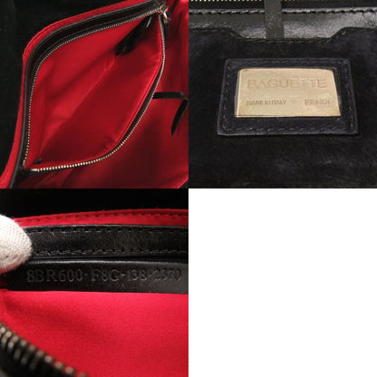 Fendi Mamma Bucket Beads Leather Black Handbag