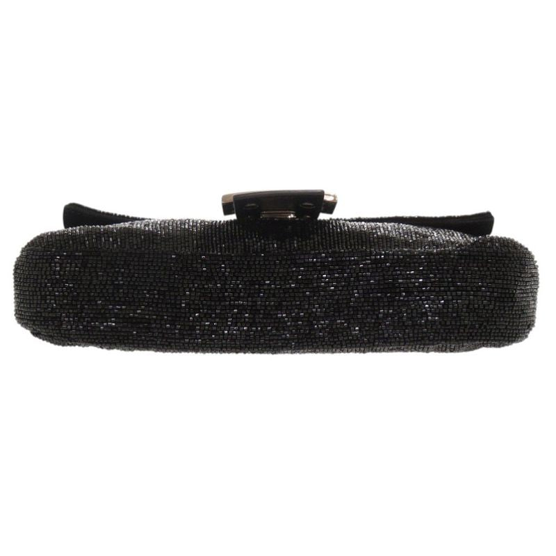 Fendi Mamma Bucket Beads Leather Black Handbag