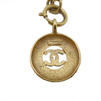 Chanel Necklace Round CC Logo Vintage Gold