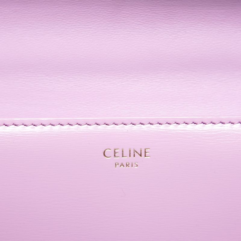 Celine Shoulder Bag Triomphe Chain Shiny Calfskin