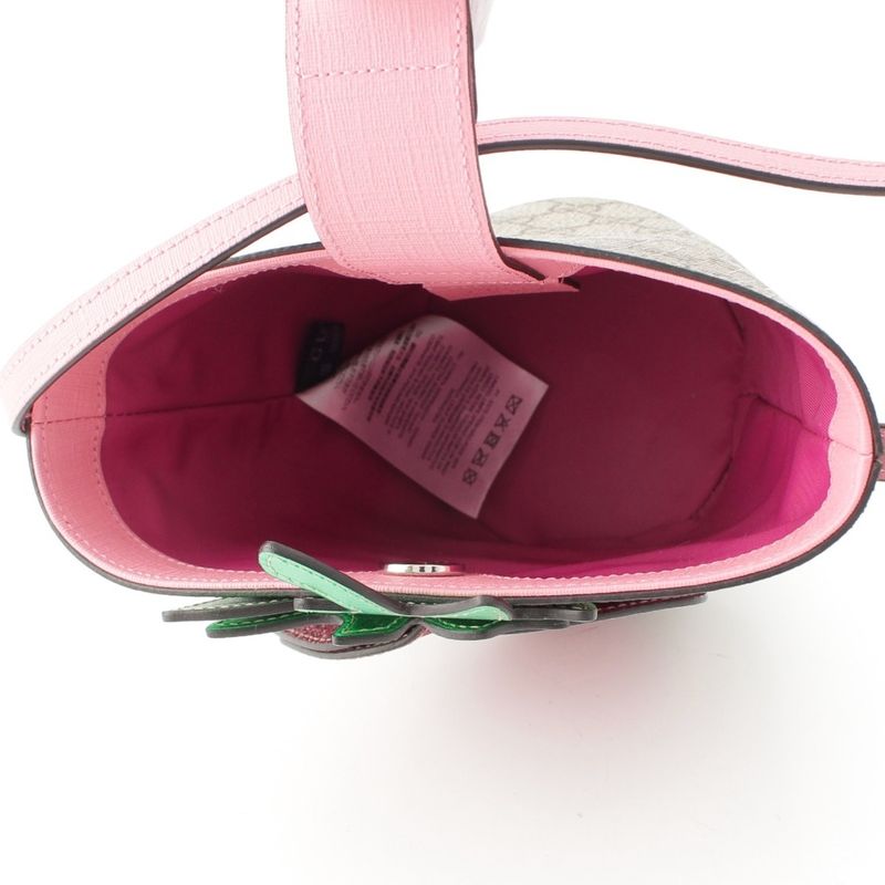 Gucci GG Supreme Strawberry Handbag Beige