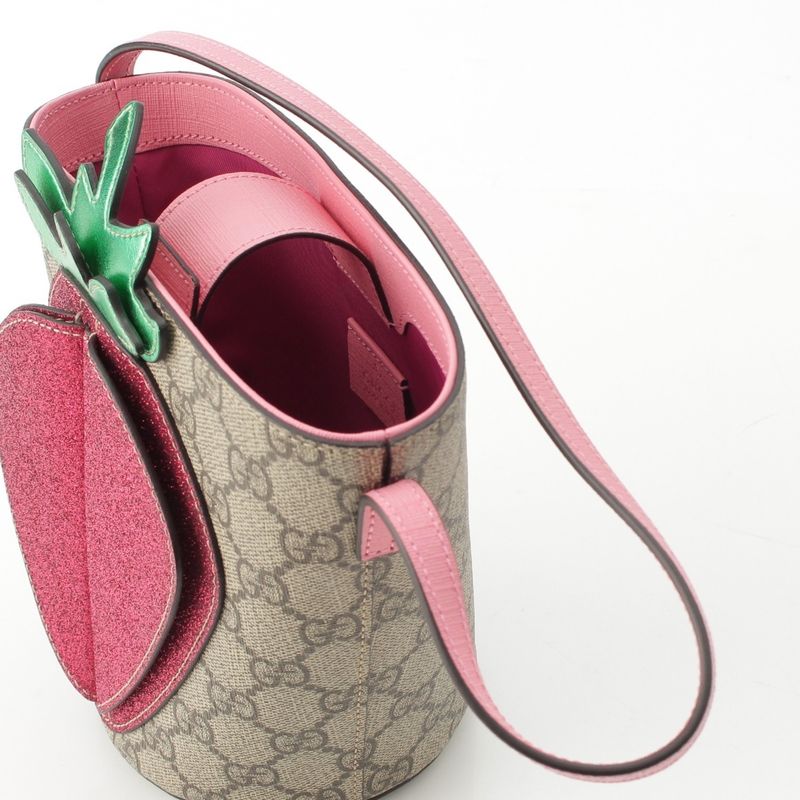 Gucci GG Supreme Strawberry Handbag Beige