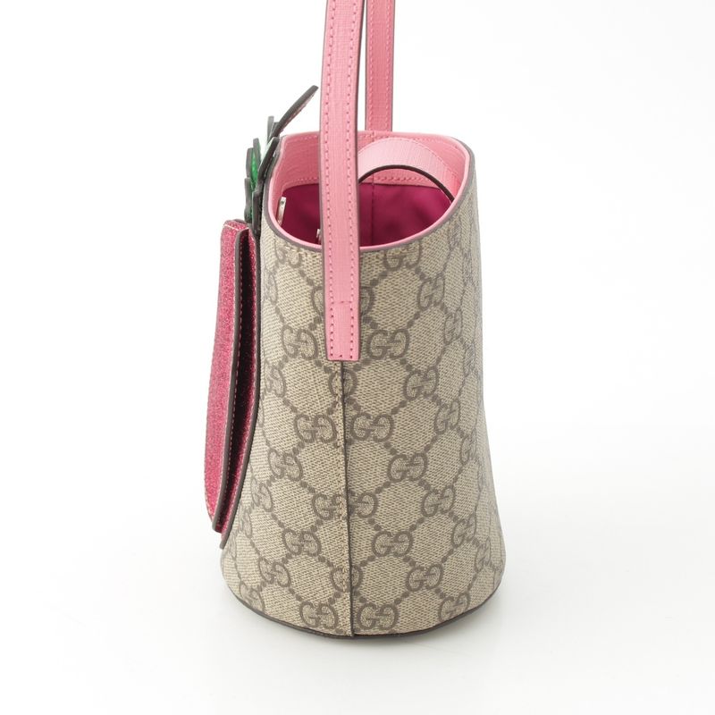 Gucci GG Supreme Strawberry Handbag Beige