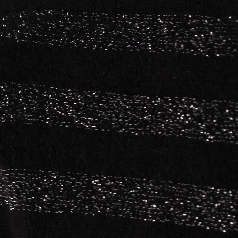 Saint Laurent Border Lame Knit Sweater Top Black Silver