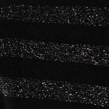 Saint Laurent Border Lame Knit Sweater Top Black Silver