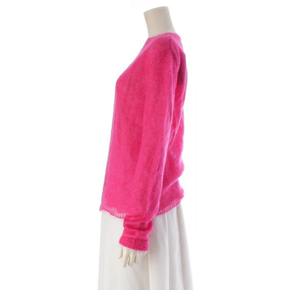 Saint Laurent Mohair Silk Lame Knit Sweater Top Pink