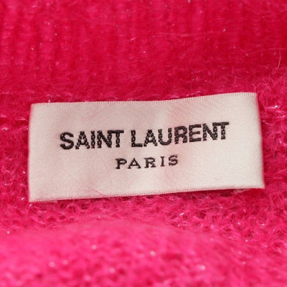 Saint Laurent Mohair Silk Lame Knit Sweater Top Pink