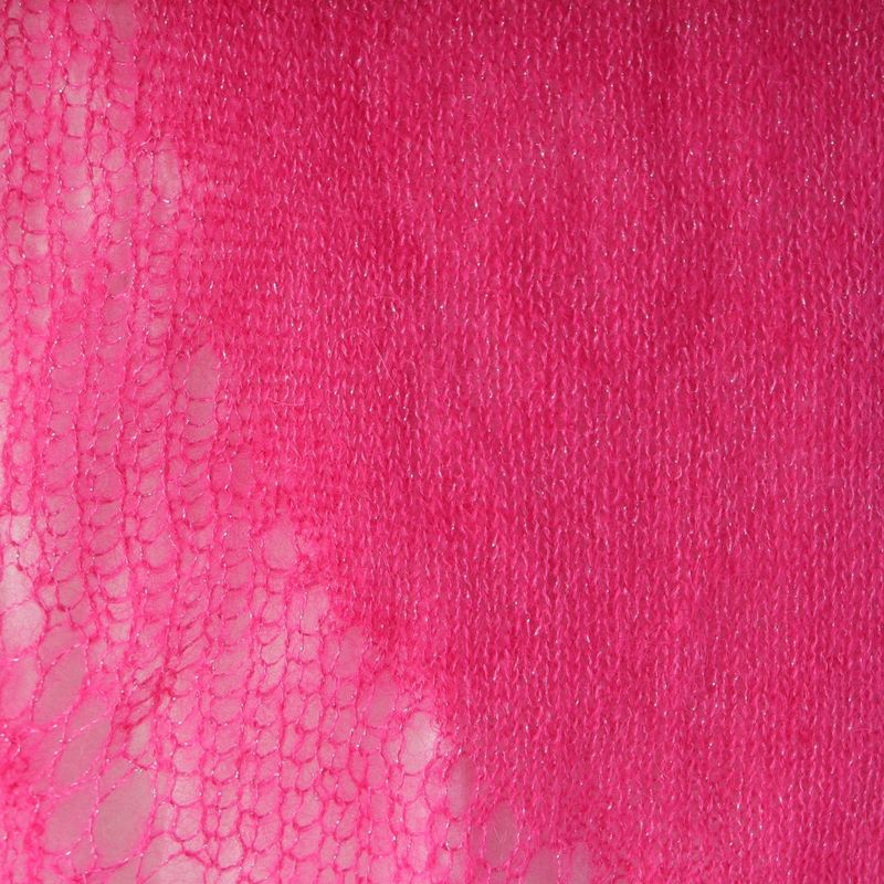 Saint Laurent Mohair Silk Lame Knit Sweater Top Pink