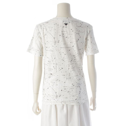 Dior Cotton Zodiac All Over Pattern Crew Neck Short Sleeve T-Shirt White Multicolor