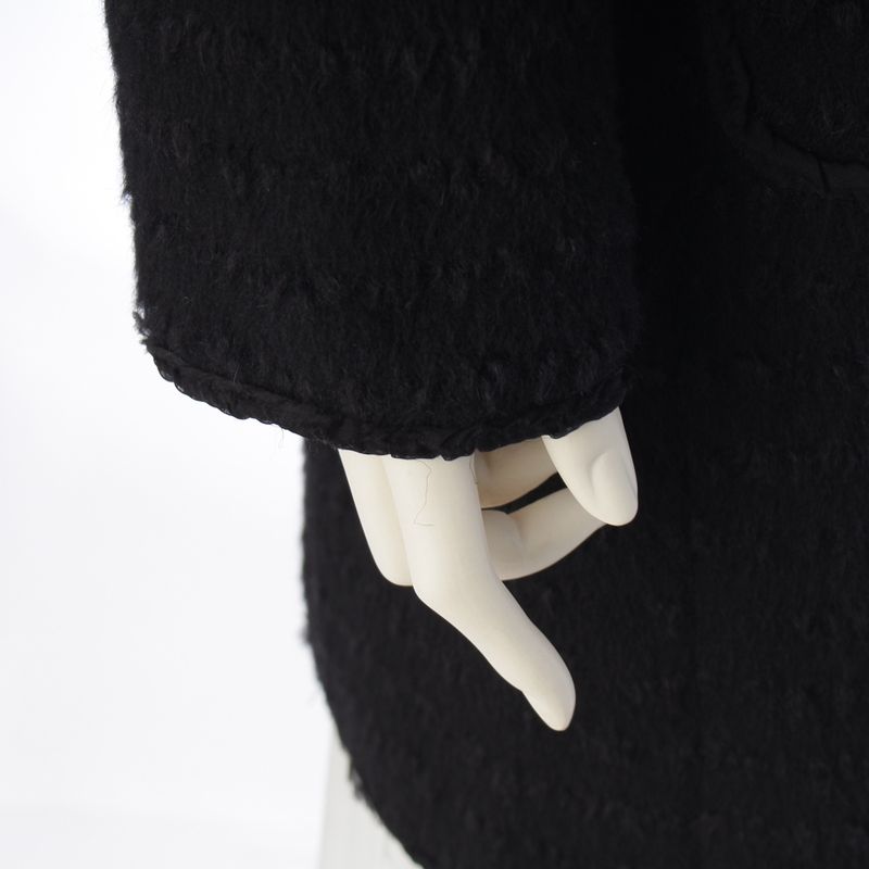 Dolce & Gabbana Wool Mohair Blend Long Coat Black 42