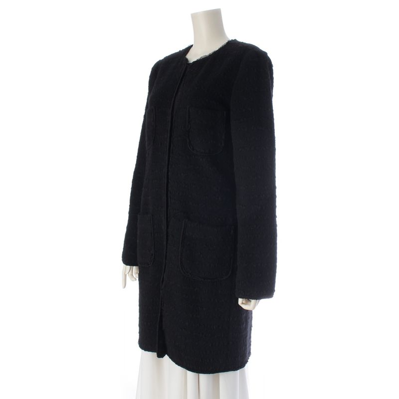 Dolce & Gabbana Wool Mohair Blend Long Coat Black 42