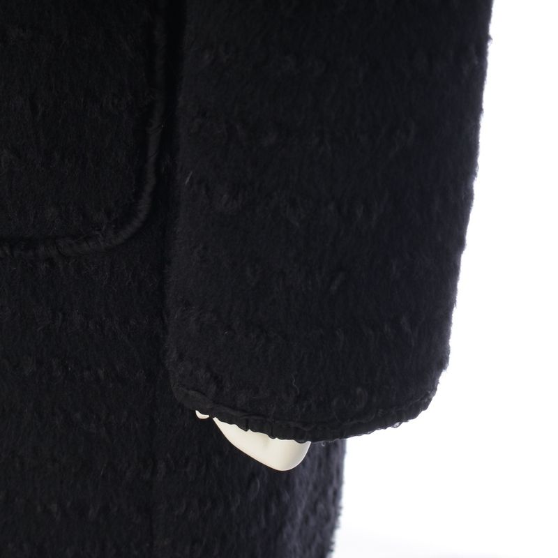 Dolce & Gabbana Wool Mohair Blend Long Coat Black 42