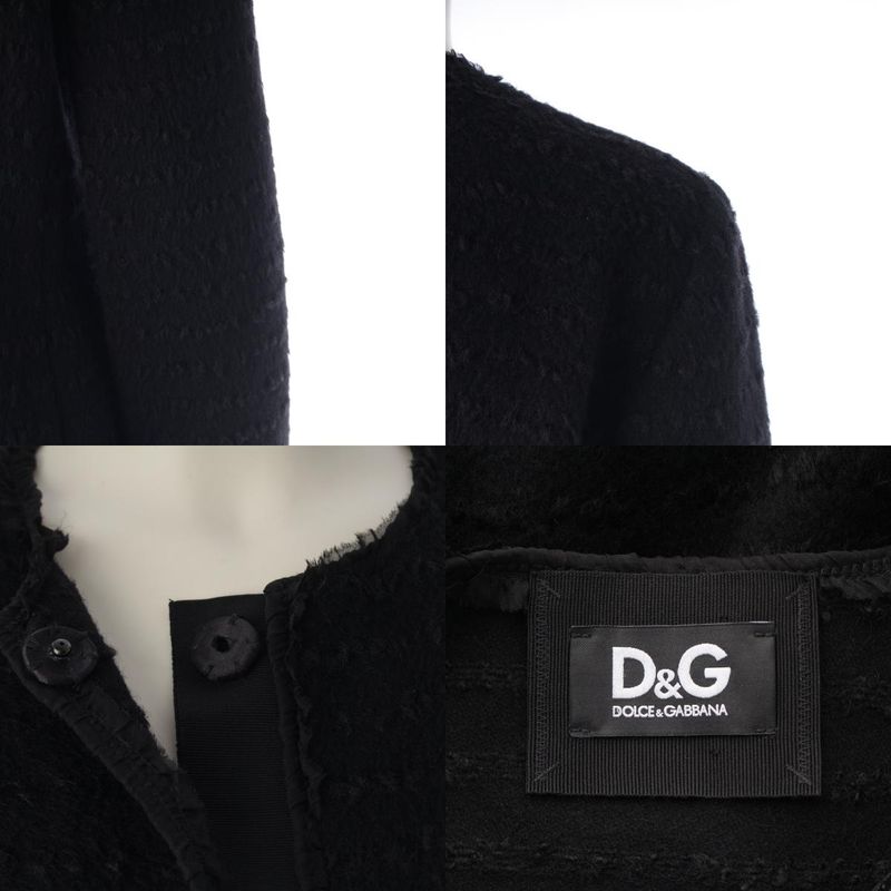 Dolce & Gabbana Wool Mohair Blend Long Coat Black 42