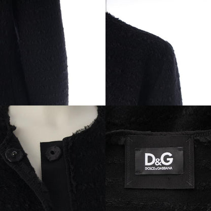 Dolce & Gabbana Wool Mohair Blend Long Coat Black 42