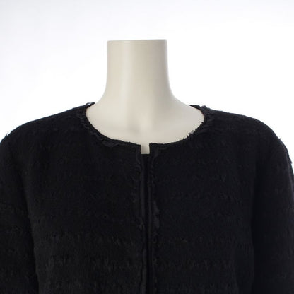 Dolce & Gabbana Wool Mohair Blend Collarless Jacket Skirt Set Black 44
