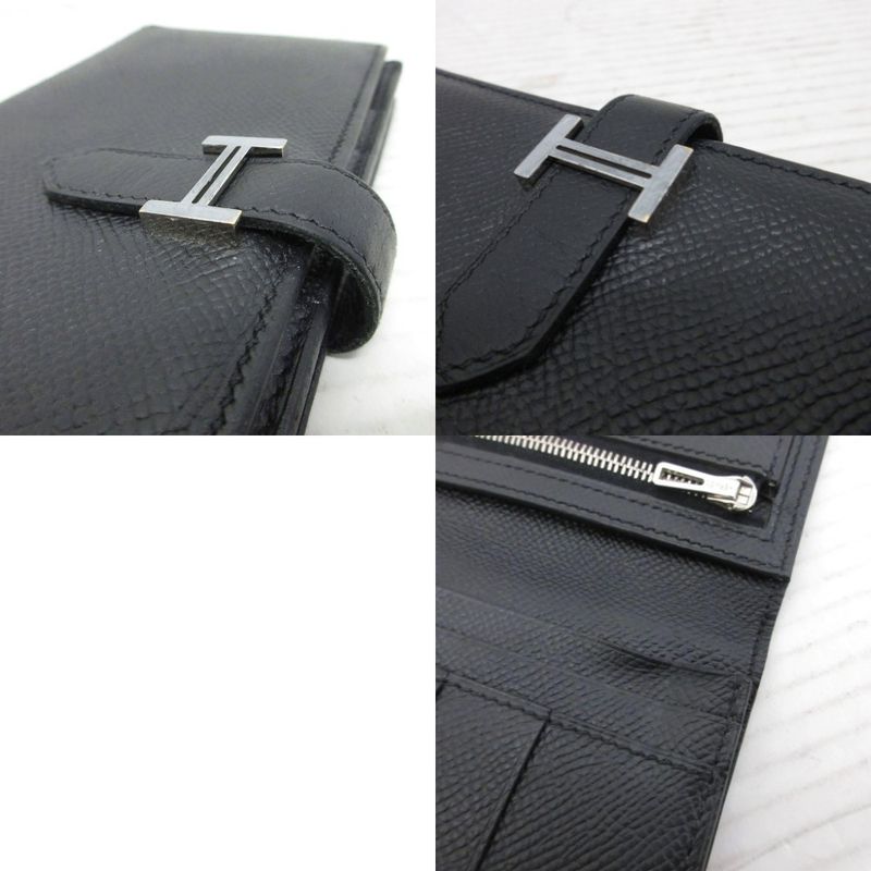 Hermes Bearn Souffle Logo Wallet Bifold with Coin