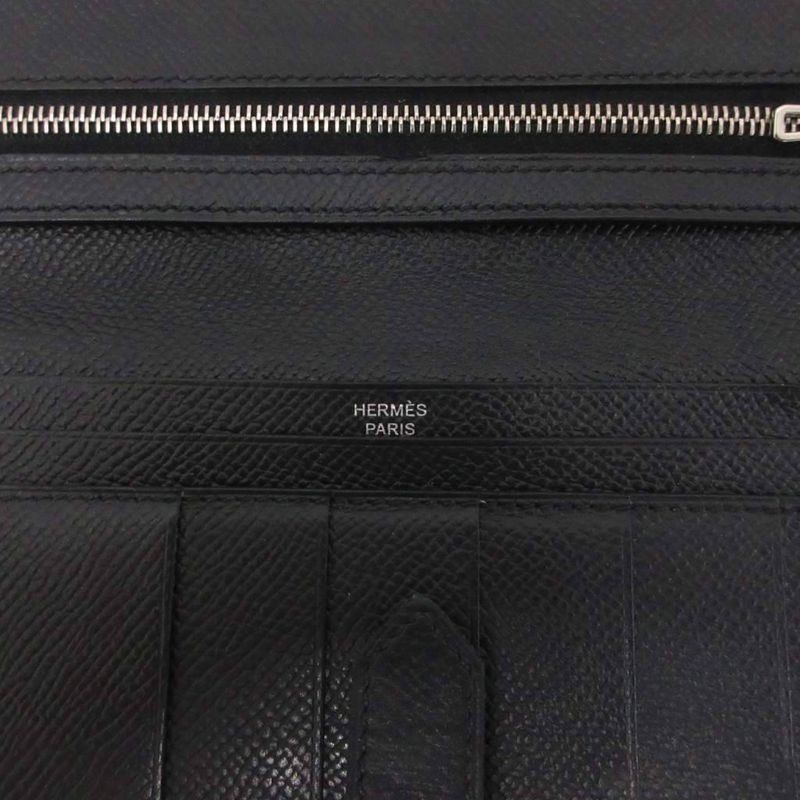 Hermes Bearn Souffle Logo Wallet Bifold with Coin