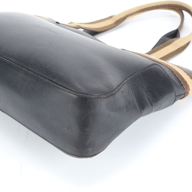 Gucci Leather Tote Shoulder Hand Black Rue