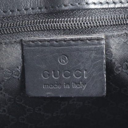Gucci Leather Tote Shoulder Hand Black Rue