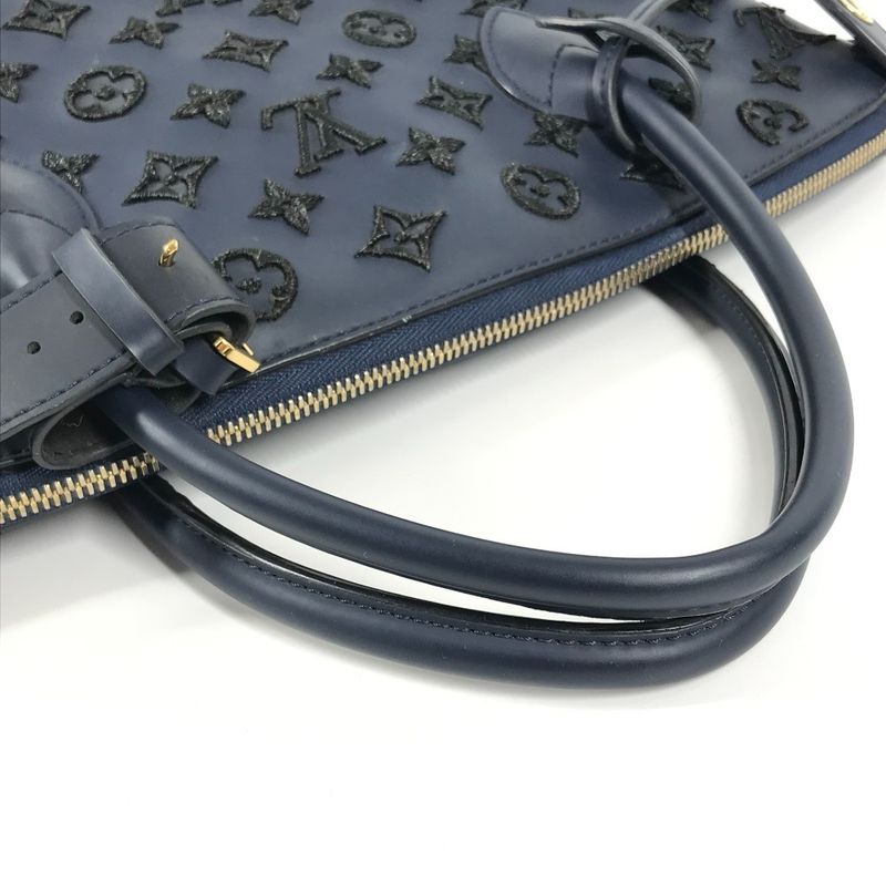 Louis Vuitton Handbag Lock It Vertical Blue Black