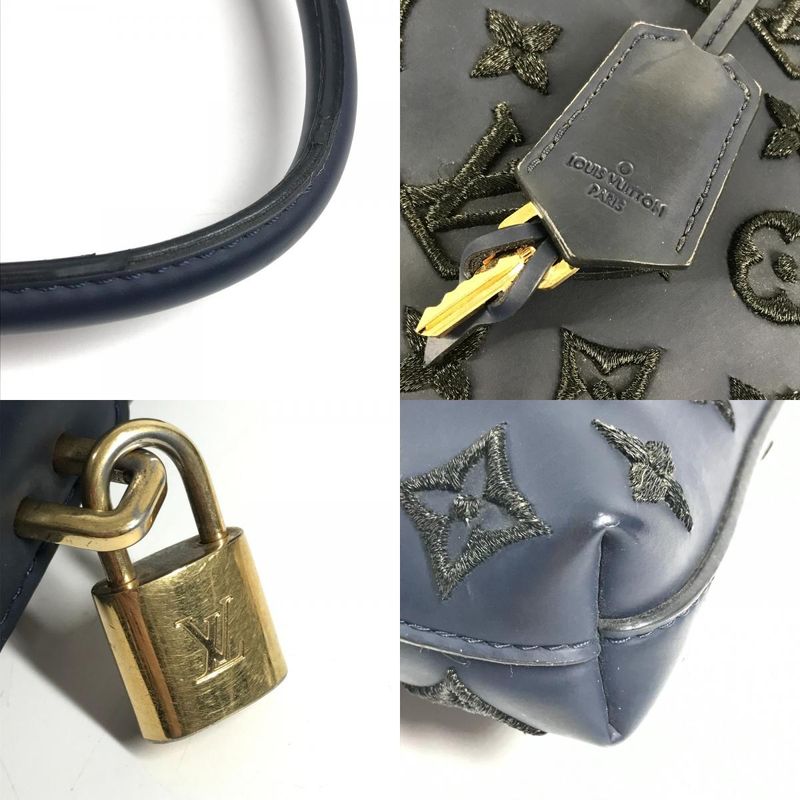 Louis Vuitton Handbag Lock It Vertical Blue Black