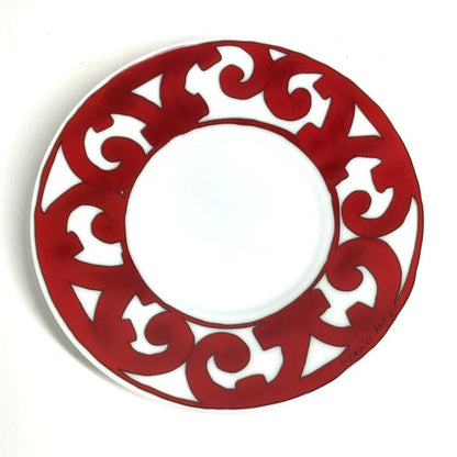 Hermes Teacup Cup & Saucer Set of 2 Pair Pottery White Shoulder Bag X Red