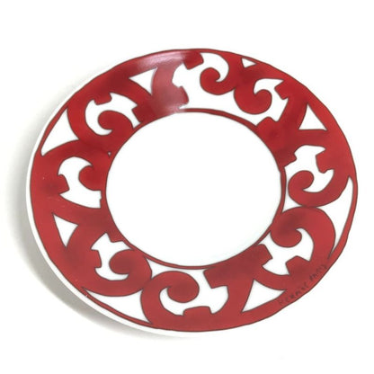 Hermes Teacup Cup & Saucer Set of 2 Pair Pottery White Shoulder Bag X Red