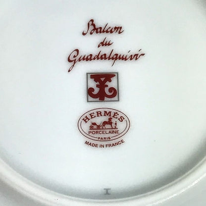 Hermes Teacup Cup & Saucer Set of 2 Pair Pottery White Shoulder Bag X Red