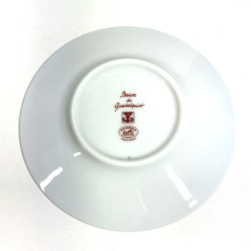 Hermes Teacup Cup & Saucer Set of 2 Pair Pottery White Shoulder Bag X Red