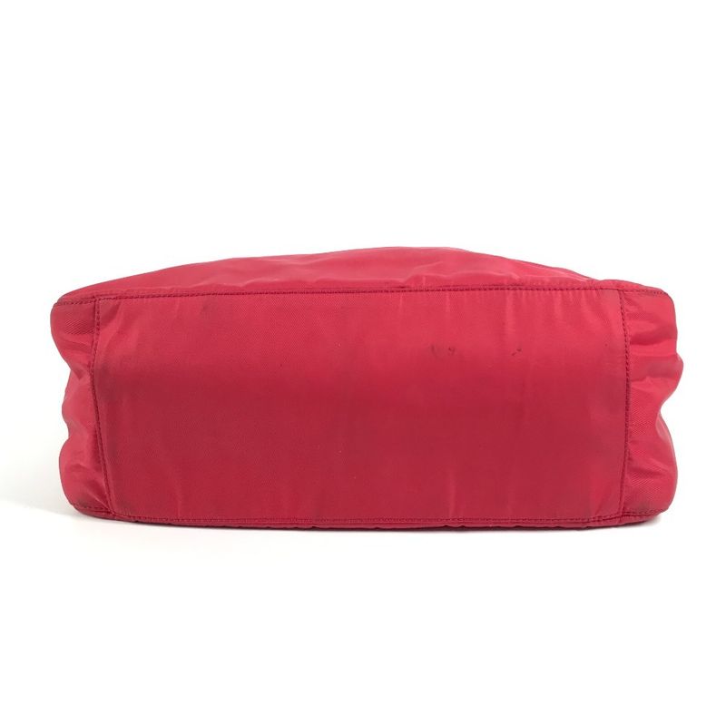 Prada Shoulder Bag Plastic Handle Nylon Red