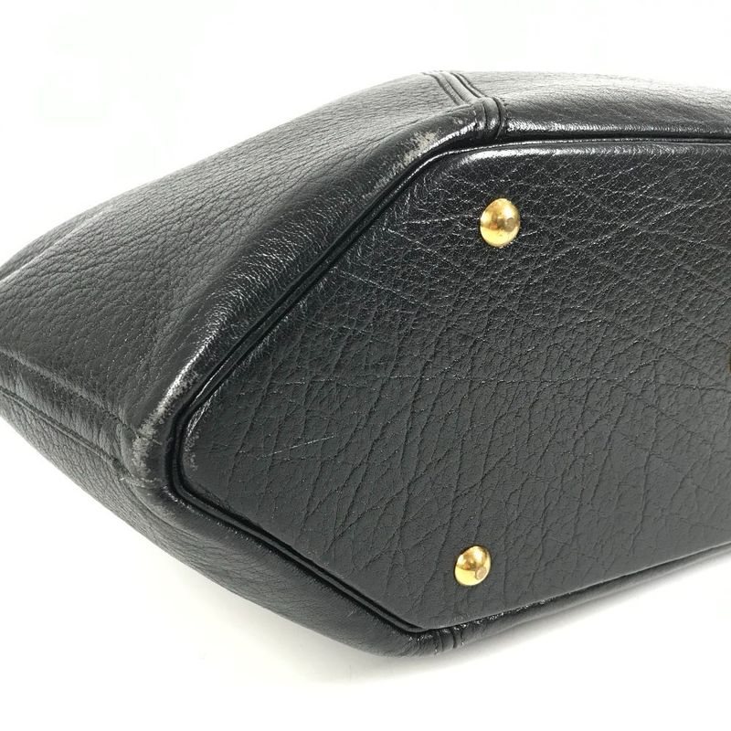 Hermes Handbag Ile de Veau Leather Black